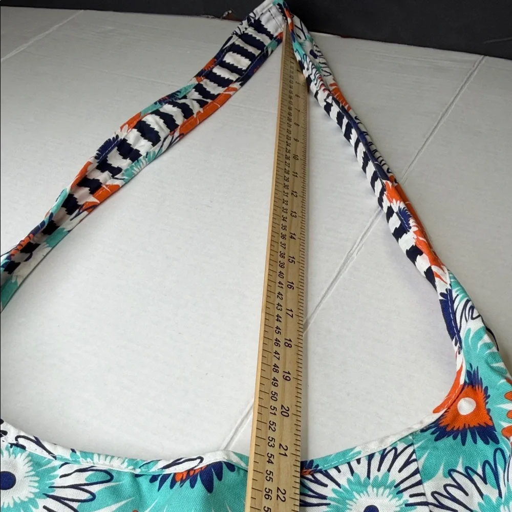 Thirty-One Blue and Teal Floral Reversible Bag